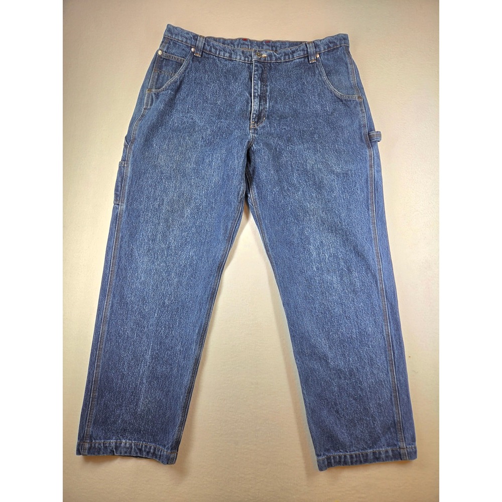 Craftsman Mens Carpenter Jeans 40x32 Blue Denim Work Pants Hammer Loop Utility